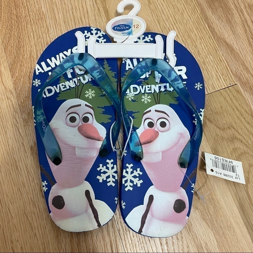 Frozen Olaf Flip Flops NWT Sz 10 Kids Toddler Disney